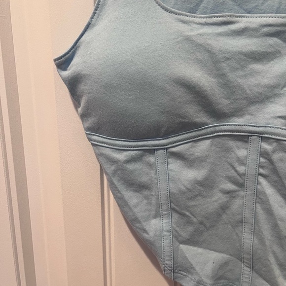 🧁No Boundaries Blue Corset Bustier Tank Top coquette cottagecore summer spring - Picture 2 of 6